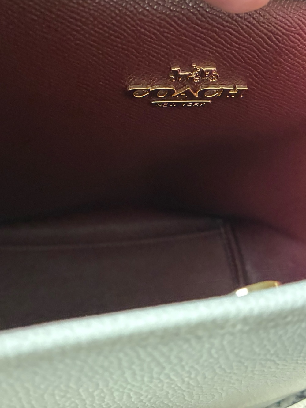 Coach Cream Leather Tote with Gold Logo - Picture 9 of 12